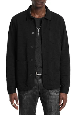 John Varvatos Kenmare Textured Knit Jacket Black at Nordstrom,