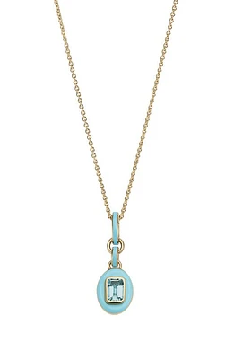 Cast The Stone Charm Necklace in Aquamarine at Nordstrom, Size 18