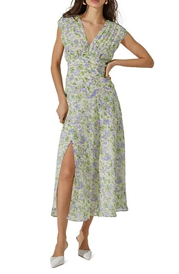 ASTR the Label Floral Pleated Bodice Midi Dress at Nordstrom,