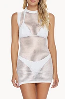 PQ SWIM Sarah Open Knit Cover-Up Dress in Water Lily at Nordstrom, Size Medium