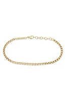 Zoë Chicco Box Chain Bracelet in Yellow Gold at Nordstrom, Size 7