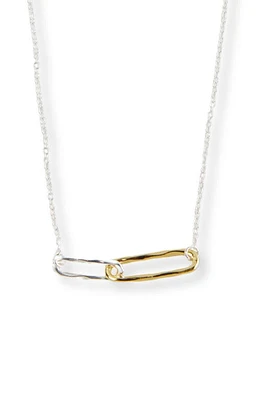 Argento Vivo Sterling Silver Two-Tone Linked Pendant Necklace in Gold/Sil at Nordstrom