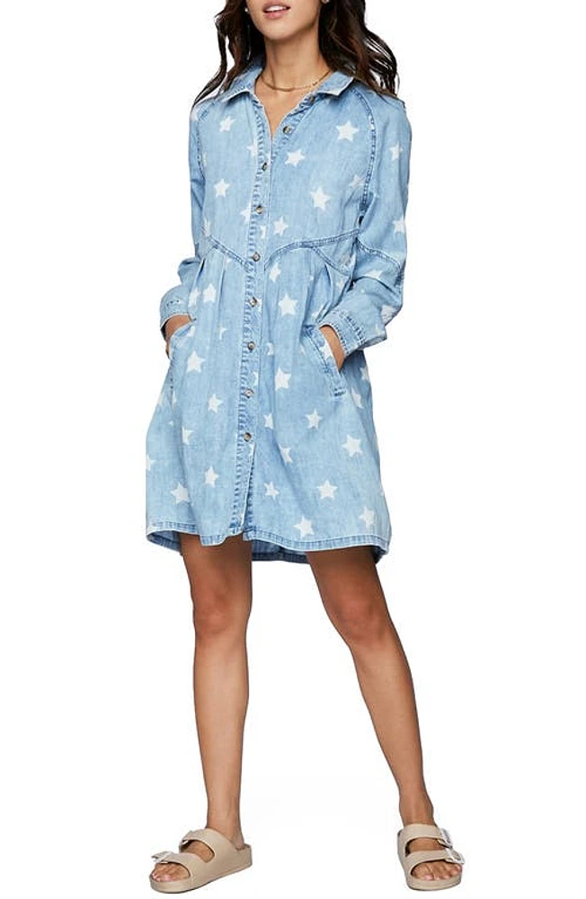 Billy T Star Print Denim Shirtdress Big at Nordstrom,