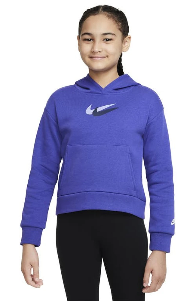 Nike Kids' Fleece Hoodie in Lapis/White at Nordstrom