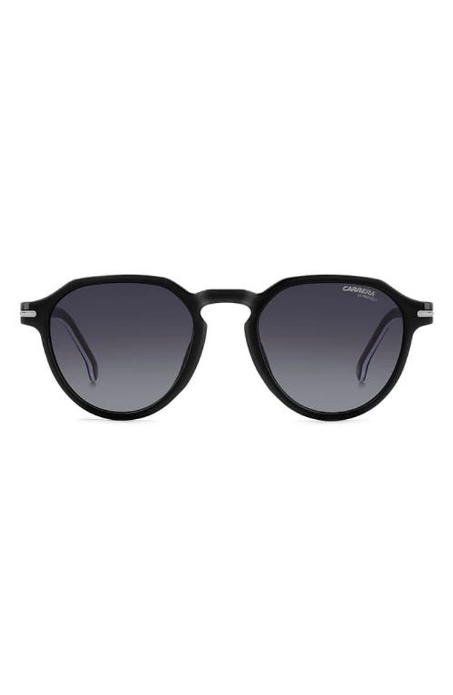 Carrera Eyewear 50mm Round Sunglasses in Black Burgundy/Grey Shaded at Nordstrom