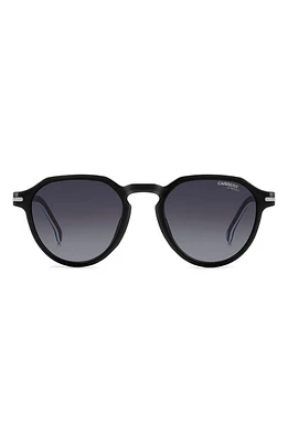 Carrera Eyewear 50mm Round Sunglasses in Black Burgundy/Grey Shaded at Nordstrom