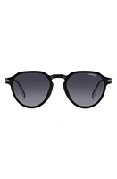 Carrera Eyewear 50mm Round Sunglasses in Black Burgundy/Grey Shaded at Nordstrom