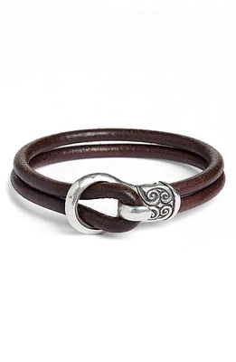 John Varvatos Leather Bracelet in Brown at Nordstrom