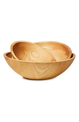 Farmhouse Pottery 12" Crafted Wooden Bowl in Natural at Nordstrom