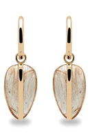 BY PARIAH Rutilated Quartz Drop Hoop Earrings in Gold at Nordstrom