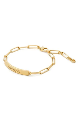 Kate Spade New York silver lining id bracelet in Gold Heart at Nordstrom