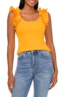 CeCe Ruffle Shoulder Rib Tank at Nordstrom,