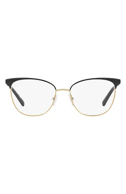 Michael Kors 54mm Square Optical Glasses in Matte Black/Pale Gold at Nordstrom