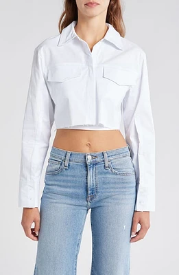 Mistress Rocks Crop Button-Up Shirt White at Nordstrom,