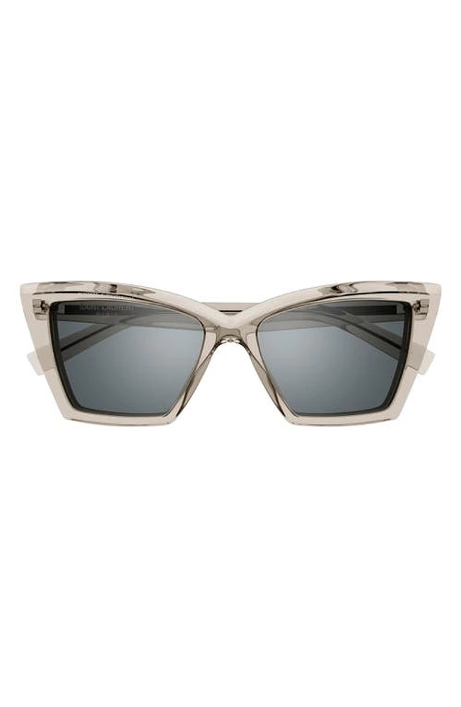 Saint Laurent 54mm Cat Eye Sunglasses in Beige at Nordstrom