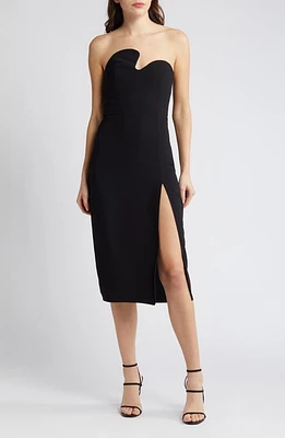 Amanda Uprichard Puzzle Strapless Midi Dress at Nordstrom,