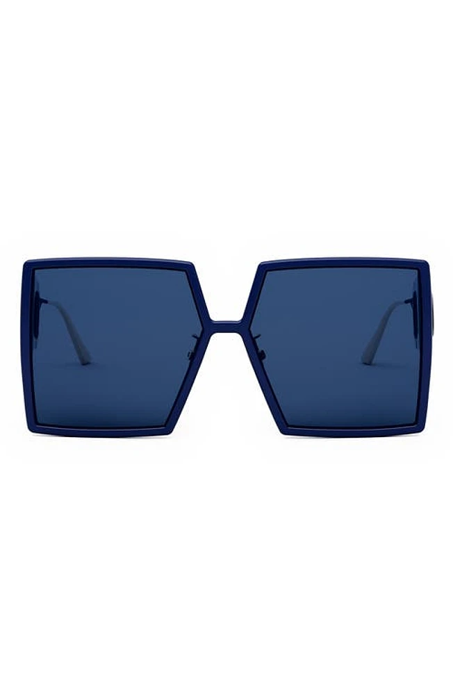 DIOR 30Montaigne SU 58mm Square Sunglasses in Shiny Blue /Blue at Nordstrom