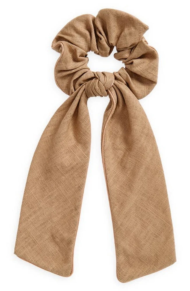 Alexandre de Paris Bow Scrunchie in Beige at Nordstrom