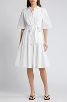 KOBI HALPERIN Tiffany Ruffle Hem Tie Waist Shirtdress at Nordstrom,