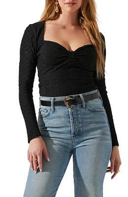 ASTR the Label Ren Sweetheart Neck Textured Knit Top in Black at Nordstrom, Size X-Small