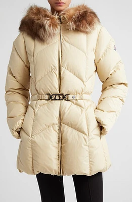 Moncler Loriot Down Jacket with Removable Genuine Shearling Trim at Nordstrom,