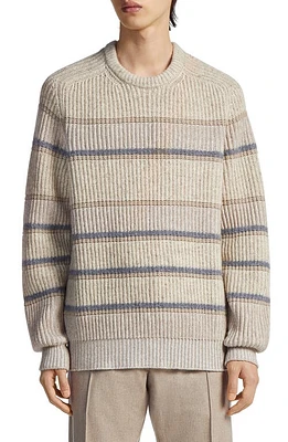 ZEGNA Stripe Cashmere & Silk Sweater Piedicavallo at Nordstrom, Us