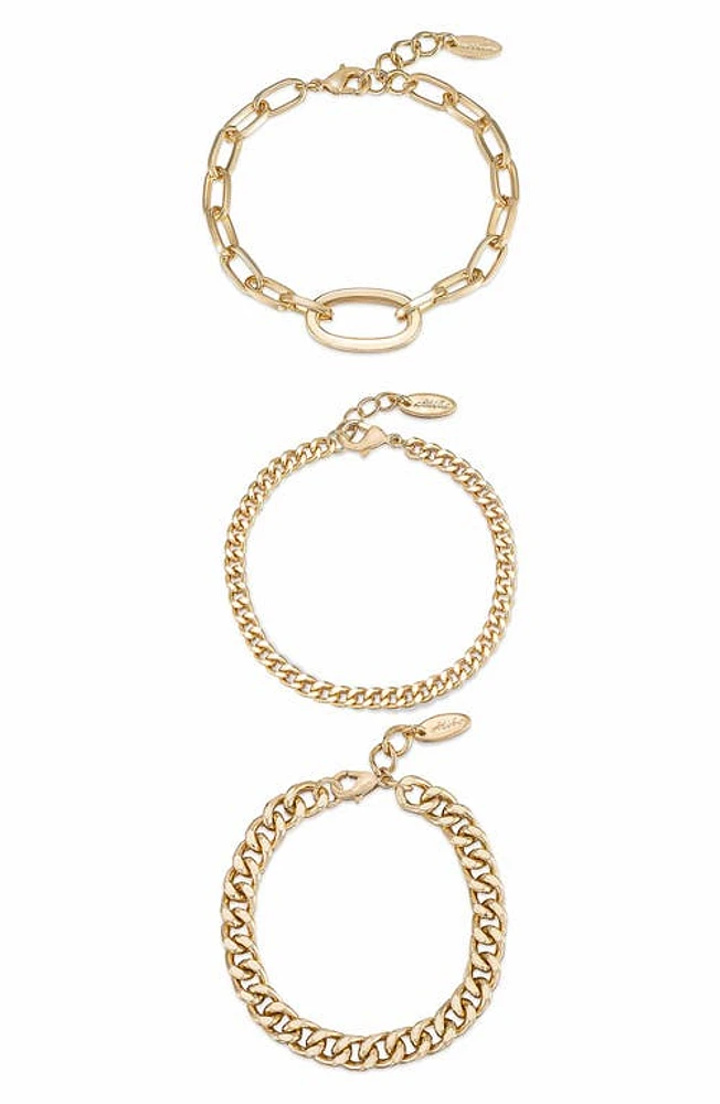 Ettika Set of 3 Chain Link Bracelets in Gold at Nordstrom