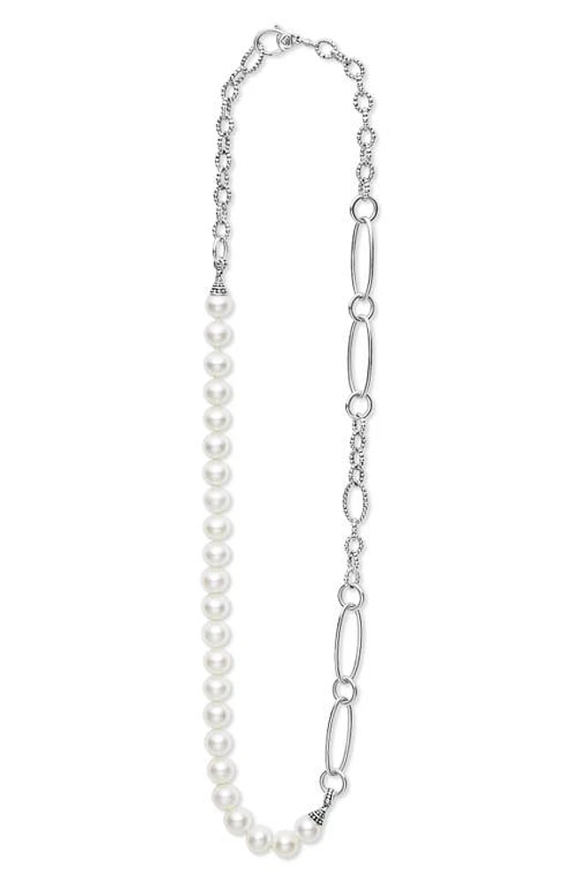 LAGOS Luna Split Freshwater Pearl Chain Necklace in Gold at Nordstrom