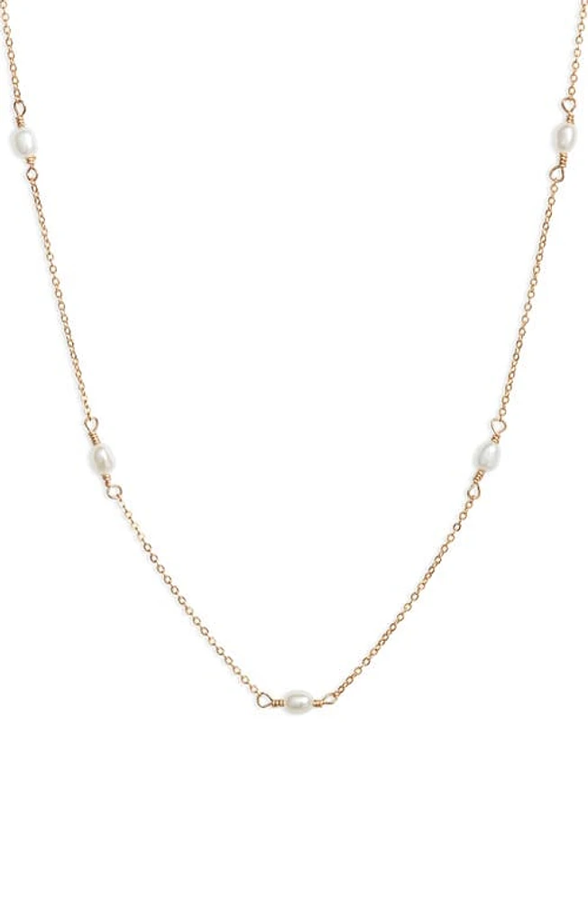 Set & Stones Madeline Freshwater Pearl Station Necklace in Gold at Nordstrom