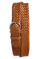 FERRAGAMO Gancio Buckle Woven Leather Belt Beige 425 at Nordstrom, Eu