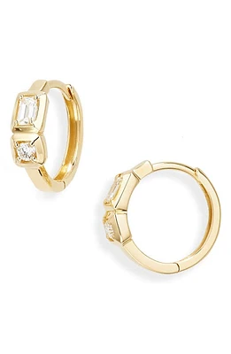 Bony Levy Maya Mixed Diamond Huggie Hoop Earrings in 18K Yellow Gold at Nordstrom