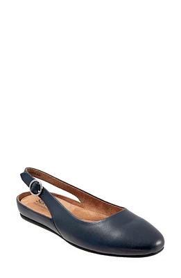 SoftWalk Sandy Slingback Flat Sandal Navy at Nordstrom,