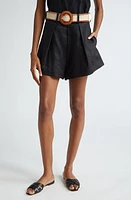 Zimmermann Halliday Floral Belted Linen Shorts at Nordstrom,