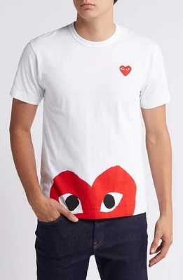 Comme des Garçons PLAY Half Red Heart Graphic T-Shirt White at Nordstrom,