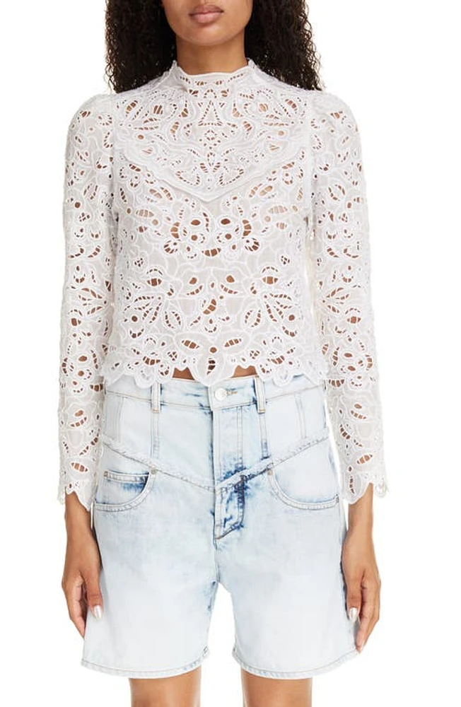 Isabel Marant Delphi Broderie Anglaise Top White at Nordstrom, Us