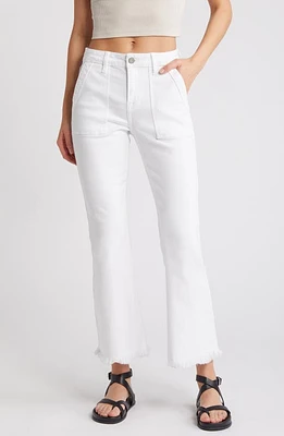 HIDDEN Jeans Raw Step Hem Wide Leg Cargo White at Nordstrom,