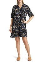 Masai Copenhagen Gaiaba Abstract Print Tunic Top Black/Blue/Dull Gold at Nordstrom,