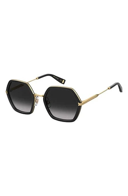 Marc Jacobs 53mm Gradient Square Sunglasses in Black /Grey Shaded at Nordstrom