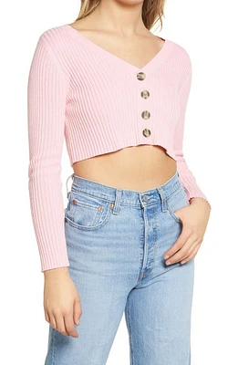 BP. Cropped Cardigan in Pink Candy at Nordstrom, Size Medium