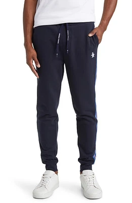 Original Penguin Side Stripe Fleece Joggers Dark Sapphire at Nordstrom,