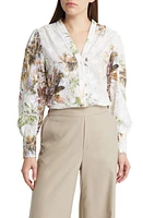 KOBI HALPERIN Palmer Floral Print Embroidered Blouse Purple Pansy Multi at Nordstrom,