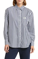 Lacoste x BANDIER Mix Stripe Cotton Button-Up Shirt at Nordstrom,