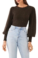 1.STATE Speckled Crewneck Sweater Dark Olive Green at Nordstrom,