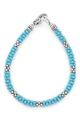 LAGOS Blue Caviar Ceramic Rope Bracelet in Silver/Turquoise at Nordstrom