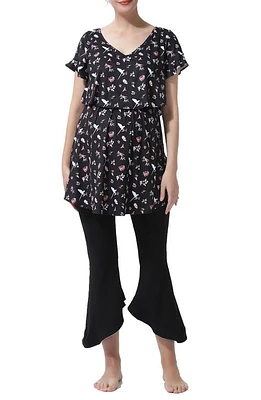 Kimi and Kai Angela Maternity/Nursing Pajamas Black at Nordstrom,