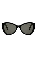 CELINE Butterfly 55mm Sunglasses in Shiny Black /Smoke at Nordstrom