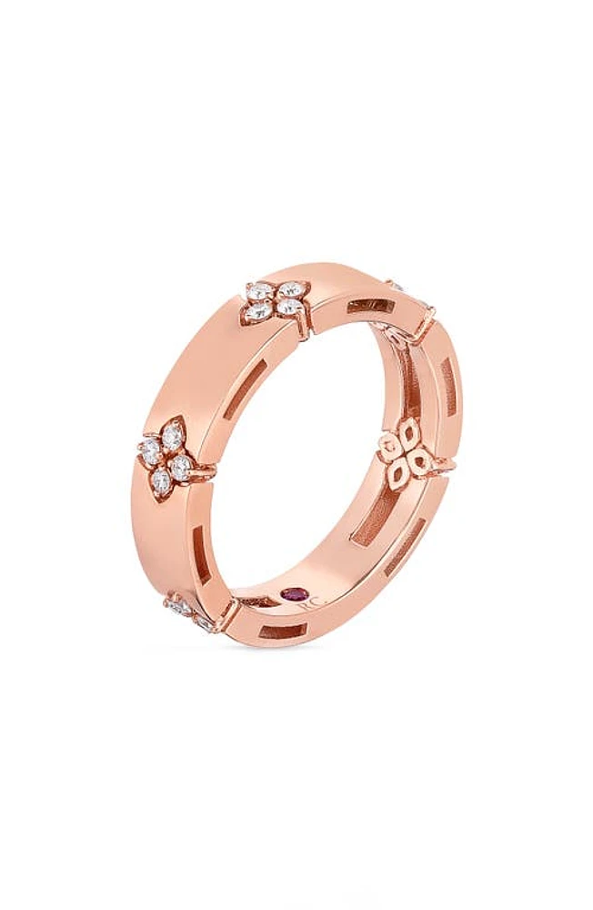 Roberto Coin Love in Verona Diamond Band Ring in Rose Gold/diamond at Nordstrom, Size 6.5