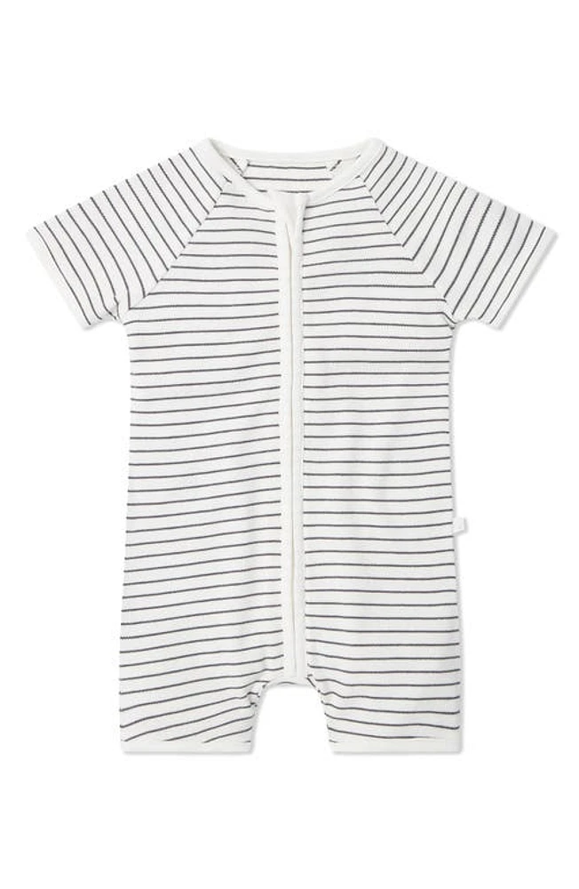 MORI Stripe Fitted One-Piece Short Pajamas in Gray Stripe at Nordstrom