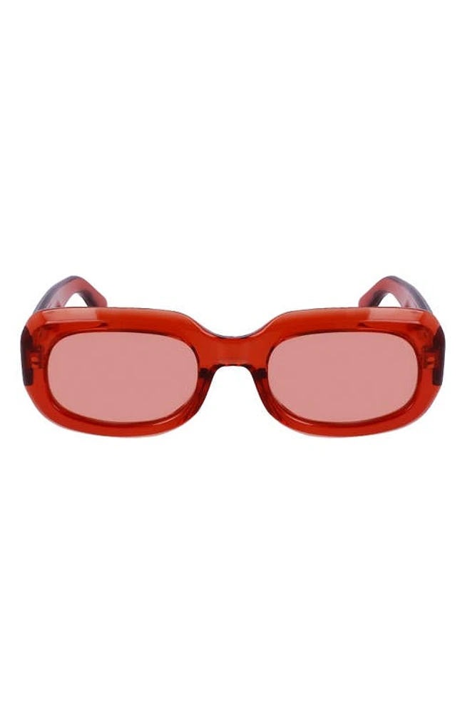 Longchamp Medallion 52mm Rectangular Sunglasses in Orange at Nordstrom