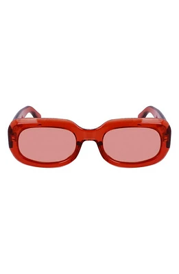 Longchamp Medallion 52mm Rectangular Sunglasses in Orange at Nordstrom